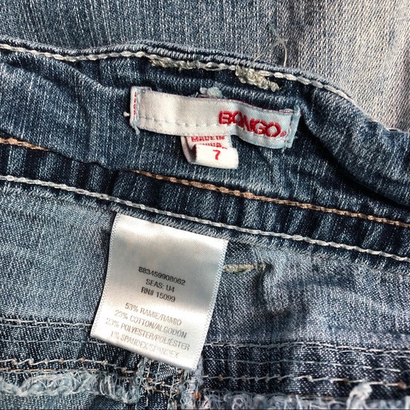 Bongo Distressed Juniors Cuffed Denim Shorts Size 7 - Picture 5 of 5